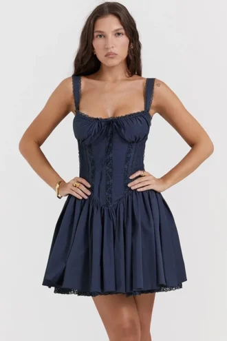 Pietra French Navy Korsetts-Minikleid