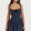 Pietra French Navy Korsetts-Minikleid
