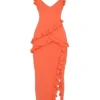 Pixie Maxikleid mit Rüschen in Flammenorange Pixie Maxikleid mit Rüschen in Flammenorange