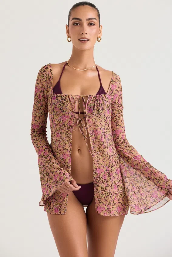 Provence Olive Floral Cover Up Provence Olive Floral Cover Up