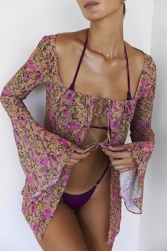 Provence Olive Floral Cover Up Provence Olive Floral Cover Up