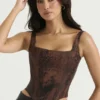 Rafa Antik-Kupfer-Satin-Longline-Korsett Rafa Antik-Kupfer-Satin-Longline-Korsett