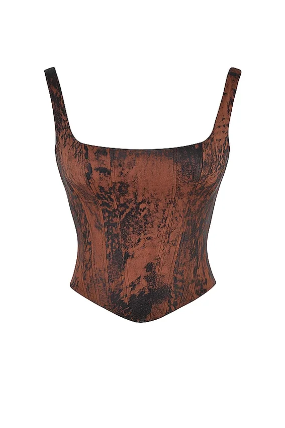 Rafa Antik-Kupfer-Satin-Longline-Korsett Rafa Antik-Kupfer-Satin-Longline-Korsett