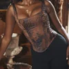 Rafa Antik-Kupfer-Satin-Longline-Korsett Rafa Antik-Kupfer-Satin-Longline-Korsett