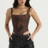 Rafa Antik-Kupfer-Satin-Longline-Korsett Rafa Antik-Kupfer-Satin-Longline-Korsett