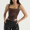 Rafa Antik-Kupfer-Satin-Longline-Korsett Rafa Antik-Kupfer-Satin-Longline-Korsett