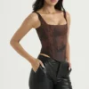 Rafa Antik-Kupfer-Satin-Longline-Korsett Rafa Antik-Kupfer-Satin-Longline-Korsett