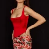 Rafa Scarlet Satin Longline-Korsett Rafa Scarlet Satin Longline-Korsett