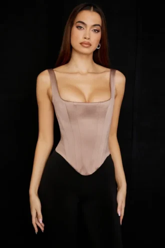 Rafa Stone Satin Longline-Korsett