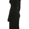 Raine – Schwarzes Kleid mit Kunstfellbesatz Raine – Schwarzes Kleid mit Kunstfellbesatz