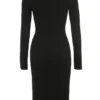 Raine – Schwarzes Kleid mit Kunstfellbesatz Raine – Schwarzes Kleid mit Kunstfellbesatz