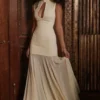 Raphaella Butter Yellow Keyhole Maxi-Kleid Raphaella Butter Yellow Keyhole Maxi-Kleid