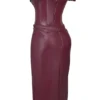 Raven Mulberry Midi-Korsetts-Kleid aus veganem Leder Raven Mulberry Midi-Korsetts-Kleid aus veganem Leder