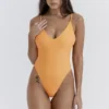 Rhodes Hellorangefarbene Plunge-Bademode Rhodes Hellorangefarbene Plunge-Bademode