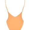 Rhodes Hellorangefarbene Plunge-Bademode Rhodes Hellorangefarbene Plunge-Bademode