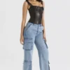 Ria Blue Washed Utility Jeans Ria Blue Washed Utility Jeans