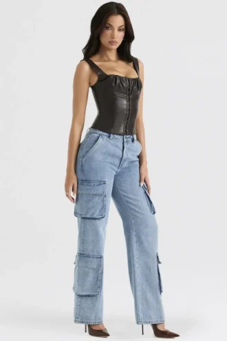 Ria Blue Washed Utility Jeans Ria Blue Washed Utility Jeans