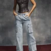 Ria Blue Washed Utility Jeans Ria Blue Washed Utility Jeans