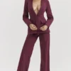 Rivi Weinrote Hose mit geradem Bein Rivi Weinrote Hose mit geradem Bein
