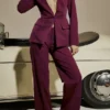 Rivi Weinrote Hose mit geradem Bein Rivi Weinrote Hose mit geradem Bein