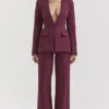 Rivi Weinrote Hose mit geradem Bein Rivi Weinrote Hose mit geradem Bein