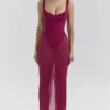 Robina Weinrot Stretch-Mesh-Maxikleid Robina Weinrot Stretch-Mesh-Maxikleid