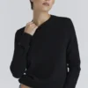 Rochelle Schwarzer Pullover aus Kaschmir und Wolle mit Rundhalsausschnitt Rochelle Schwarzer Pullover aus Kaschmir und Wolle mit Rundhalsausschnitt