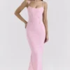 Romola Rosa Stretch-Mesh-Maxikleid mit Schmetterlingsmuster Romola Rosa Stretch-Mesh-Maxikleid mit Schmetterlingsmuster