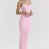 Romola Rosa Stretch-Mesh-Maxikleid mit Schmetterlingsmuster Romola Rosa Stretch-Mesh-Maxikleid mit Schmetterlingsmuster