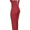 Romy Weinrotes Bodycon-Maxikleid aus Mesh Romy Weinrotes Bodycon-Maxikleid aus Mesh