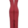 Romy Weinrotes Bodycon-Maxikleid aus Mesh Romy Weinrotes Bodycon-Maxikleid aus Mesh
