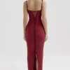 Romy Weinrotes Bodycon-Maxikleid aus Mesh Romy Weinrotes Bodycon-Maxikleid aus Mesh