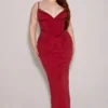 Romy Weinrotes Bodycon-Maxikleid aus Mesh Romy Weinrotes Bodycon-Maxikleid aus Mesh