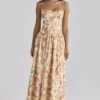 Rona Maxikleid aus Baumwolle mit Warm-Rose-Print Rona Maxikleid aus Baumwolle mit Warm-Rose-Print