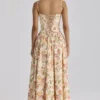 Rona Maxikleid aus Baumwolle mit Warm-Rose-Print Rona Maxikleid aus Baumwolle mit Warm-Rose-Print