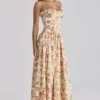 Rona Maxikleid aus Baumwolle mit Warm-Rose-Print Rona Maxikleid aus Baumwolle mit Warm-Rose-Print
