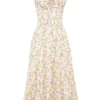 Rosalee – Elfenbeinfarbenes Baumwoll-Bustier-Sommerkleid mit Wiesenmuster Rosalee – Elfenbeinfarbenes Baumwoll-Bustier-Sommerkleid mit Wiesenmuster