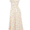 Rosalee – Elfenbeinfarbenes Baumwoll-Bustier-Sommerkleid mit Wiesenmuster Rosalee – Elfenbeinfarbenes Baumwoll-Bustier-Sommerkleid mit Wiesenmuster