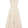 Rosalee – Elfenbeinfarbenes Baumwoll-Bustier-Sommerkleid mit Wiesenmuster Rosalee – Elfenbeinfarbenes Baumwoll-Bustier-Sommerkleid mit Wiesenmuster