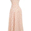 Rosalee Pfirsichfarbenes Baumwoll-Bustier-Sommerkleid mit Mohnblumenprint Rosalee Pfirsichfarbenes Baumwoll-Bustier-Sommerkleid mit Mohnblumenprint