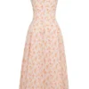 Rosalee Pfirsichfarbenes Baumwoll-Bustier-Sommerkleid mit Mohnblumenprint Rosalee Pfirsichfarbenes Baumwoll-Bustier-Sommerkleid mit Mohnblumenprint