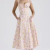 Rosalee Rosa Wiesenmuster-Baumwoll-Bustier-Sommerkleid Rosalee Rosa Wiesenmuster-Baumwoll-Bustier-Sommerkleid