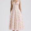 Rosalee Rosa Wiesenmuster-Baumwoll-Bustier-Sommerkleid Rosalee Rosa Wiesenmuster-Baumwoll-Bustier-Sommerkleid