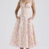 Rosalee Rosa Wiesenmuster-Baumwoll-Bustier-Sommerkleid Rosalee Rosa Wiesenmuster-Baumwoll-Bustier-Sommerkleid