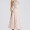 Rosalee Rosa Wiesenmuster-Baumwoll-Bustier-Sommerkleid Rosalee Rosa Wiesenmuster-Baumwoll-Bustier-Sommerkleid