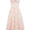 Rosalee Rosa Wiesenmuster-Baumwoll-Bustier-Sommerkleid Rosalee Rosa Wiesenmuster-Baumwoll-Bustier-Sommerkleid