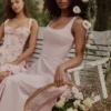Jaime – Rosa Midi-Sommerkleid aus Baumwolle mit Schnürung Jaime – Rosa Midi-Sommerkleid aus Baumwolle mit Schnürung