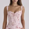 Rosalee Vintage-Midi-Kleid mit rosafarbenem Blumenprint