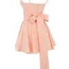 Rosalinda Peach Jacquard Mini-Abendkleid mit Schleifen Rosalinda Peach Jacquard Mini-Abendkleid mit Schleifen