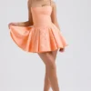Rosalinda Peach Jacquard Mini-Abendkleid mit Schleifen Rosalinda Peach Jacquard Mini-Abendkleid mit Schleifen